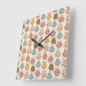 Horloge Carrée Yoga pose motif | Yoga sans couture motif 42 (Angle)