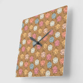 Horloge Carrée Yoga pose motif | Yoga sans couture motif 43 (Angle)