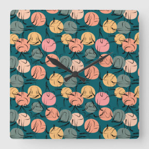 Horloge Carrée Yoga poses pattern   Yoga seamless pattern 23