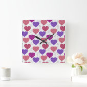 Horloge Carrée Yoga poses pattern | Yoga seamless pattern 3 (Maison)