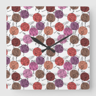 Horloge Carrée Yoga poses pattern   Yoga seamless pattern 40