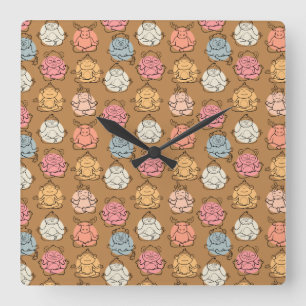 Horloge Carrée Yoga poses pattern Yoga seamless pattern 43