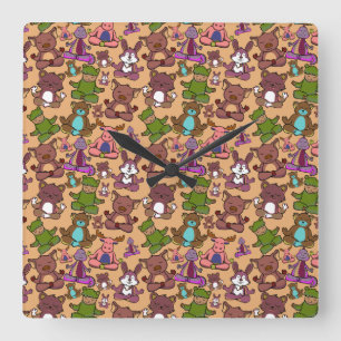 Horloge Carrée Yoga poses pattern   Yoga seamless pattern 50