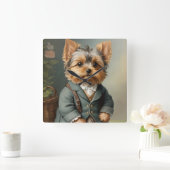 Horloge Carrée Yorkshire Terrier (Maison)