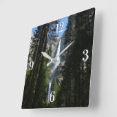 Horloge Carrée Yosemite Falls et Woods Paysage Photographie (Angle)