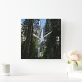 Horloge Carrée Yosemite Falls et Woods Paysage Photographie (Maison)