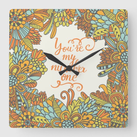 Horloge Carrée You Are My Number (Recto)