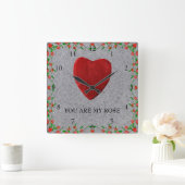 Horloge Carrée You are my rose (Maison)
