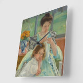 Horloge Carrée Young Mother Sewing (Angle)