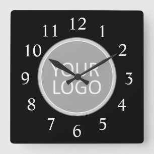 Horloge Carrée Your Business Logo Promotional Business Company