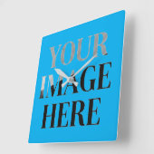 Horloge Carrée Your Custom Memory - Personalized Photo Placeholde (Angle)