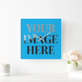 Horloge Carrée Your Custom Memory - Personalized Photo Placeholde (Maison)
