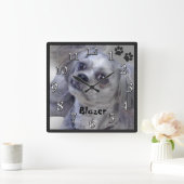 Horloge Carrée Your Doggy PHOTO et NAME Personalized Clock (Maison)