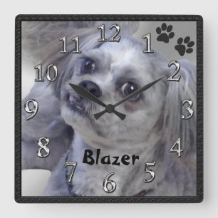Horloge Carrée Your Doggy PHOTO et NAME Personalized Clock