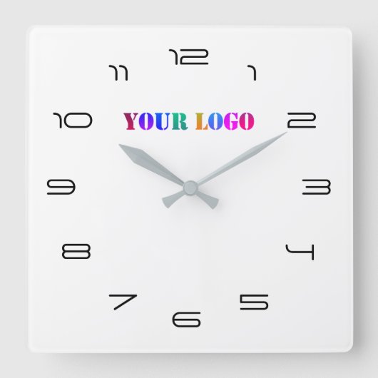 Horloge Carrée Your Logo Business Office Personalized Number (Recto)