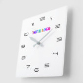 Horloge Carrée Your Logo Business Office Personalized Number (Angle)