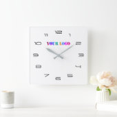 Horloge Carrée Your Logo Business Office Personalized Number (Maison)