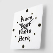 Horloge Carrée Your Photo Here Wall Clock (Angle)