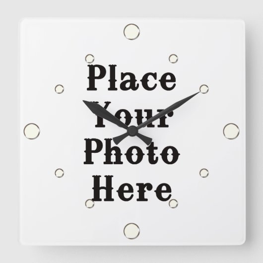 Horloge Carrée Your Photo Here Wall Clock (Recto)