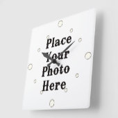 Horloge Carrée Your Photo Here Wall Clock (Angle)