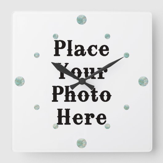 Horloge Carrée Your Photo Here Wall Clock (Recto)