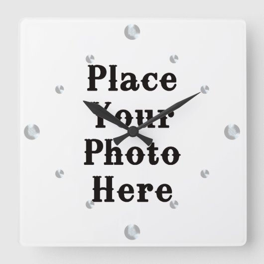 Horloge Carrée Your Photo Here Wall Clock (Recto)