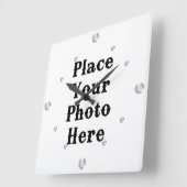 Horloge Carrée Your Photo Here Wall Clock (Angle)