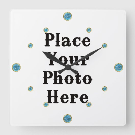 Horloge Carrée Your Photo Here Wall Clock (Recto)