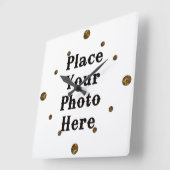 Horloge Carrée Your Photo Here Wall Clock (Angle)