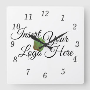Horloge Carrée Zazzle Votre Logo Ici