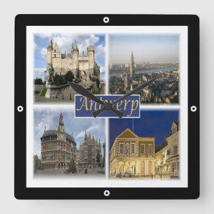 Horloge Carrée zBE008 ANTWERP Belgique,