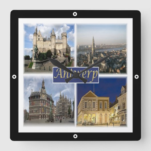 Horloge Carrée zBE008 ANTWERP Belgique, (Recto)