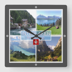 Horloge Carrée zCH051 INTERLAKEN Lake Thun Thunerse Swiss,