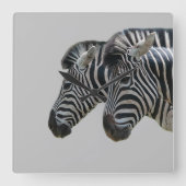 Horloge Carrée Zebra Heads (Recto)