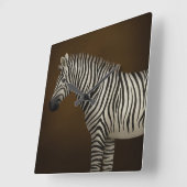 Horloge Carrée Zebra Illustration Exotic Wildlife Square (Angle)