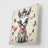 Horloge Carrée Zebra Love 1 (Angle)