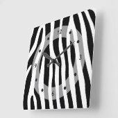 Horloge Carrée Zebra stripes pattern black & white + your ideas (Angle)