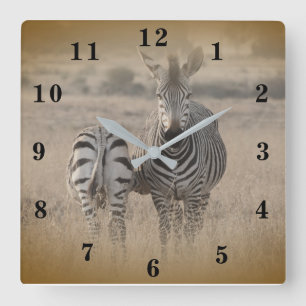 Horloge Carrée Zèbre