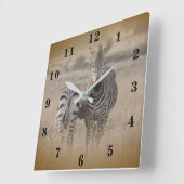 Horloge Carrée Zèbre (Angle)