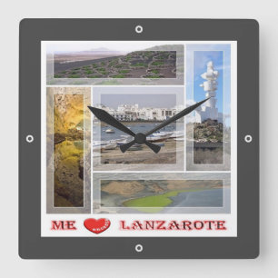 Horloge Carrée zES145 LANZAROTE "I Love", Espagne,