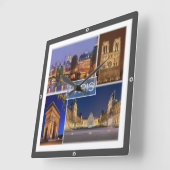 Horloge Carrée zFR034 PARIS, capitale de la France, (Angle)