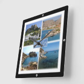 Horloge Carrée zGR025 RHODES, Grèce, Europe, (Angle)