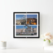 Horloge Carrée zMA016 FEZ, Mosaïque, Maroc, Afrique, (Maison)