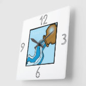 Horloge Carrée Zodiac Sign Aquarius Wall Clock (Angle)