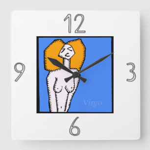 Horloge Carrée Zodiac Sign Virgo Wall Clock