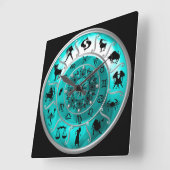 Horloge Carrée Zodiac ~ Signes astrologiques ~ Horoscope ~ (Angle)