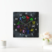 Horloge Carrée Zodiac signs (Maison)