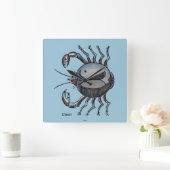 Horloge Carrée Zodiaque : Cancer en couleurs (Maison)