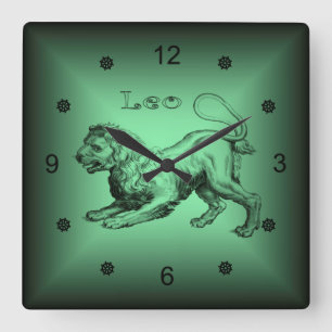Horloge Carrée Zodiaque Léo