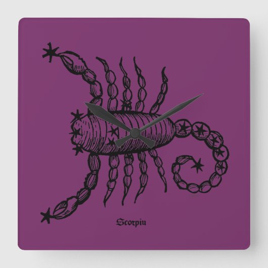 Horloge Carrée Zodiaque : Scorpion, 1482 (Recto)